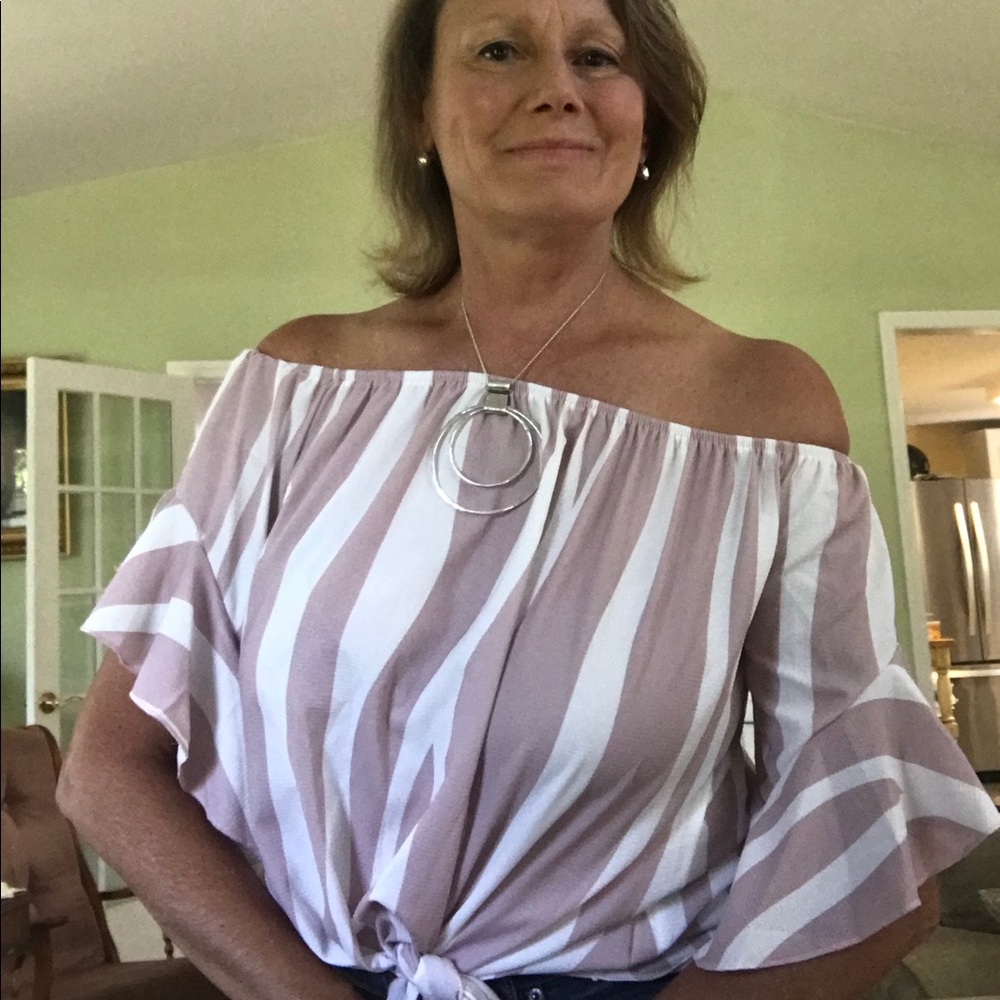 Not for SALE ❣️5 ⭐️RATED ❤️ Striped Off Shoulder - Picture 6 of 8